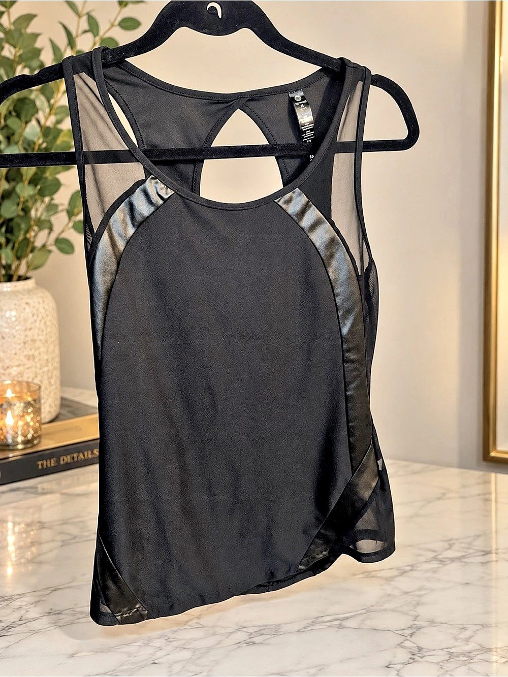 Women's Black Mesh Tank Top